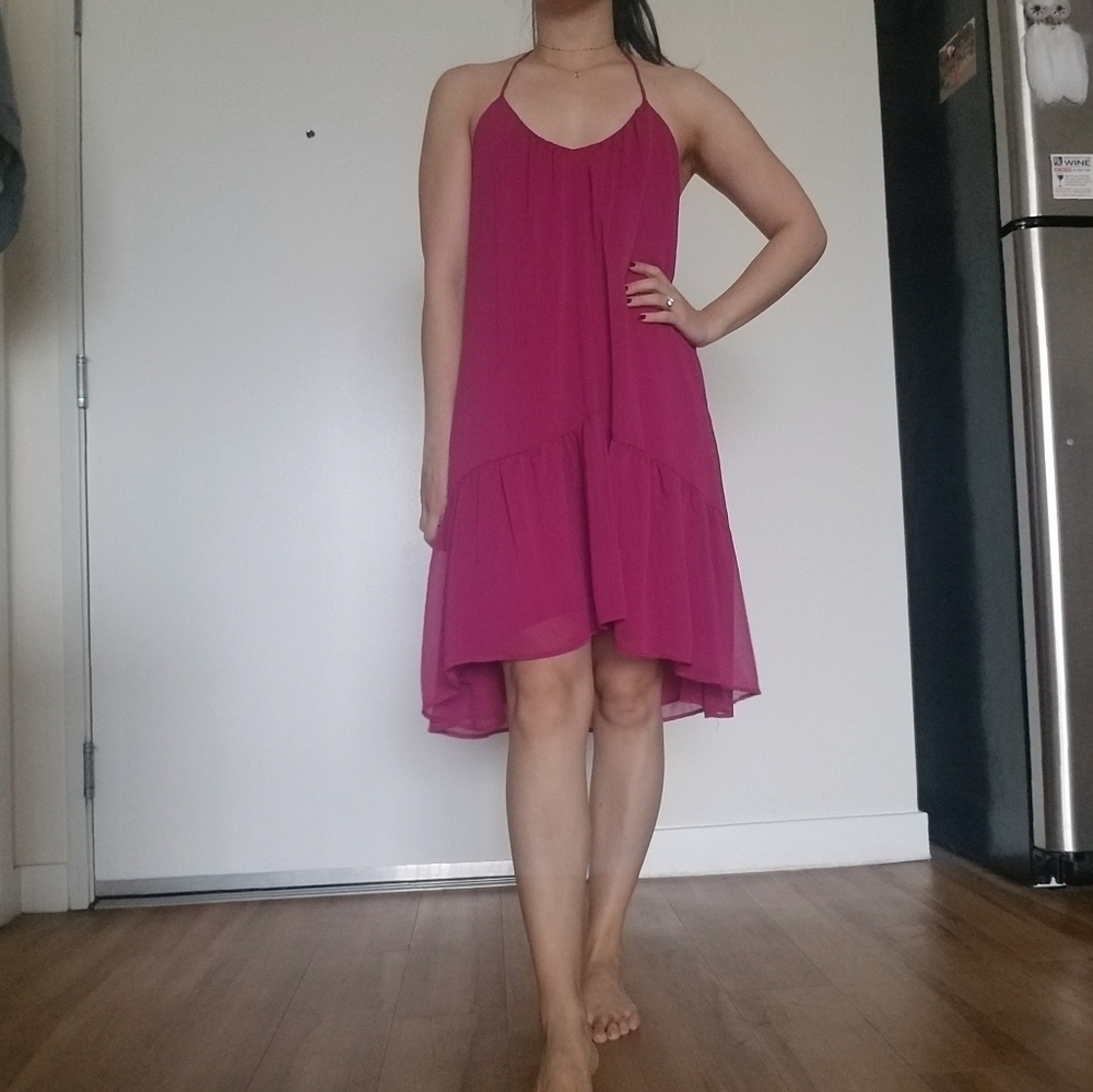 Fuscha colored strap dress